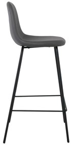 Σκαμπώ CELINA Bar Μετ.Μαύρο, Pvc Γκρι (ύψος 47x51x67/97cm (Σετ 4 ΤΕΜ)