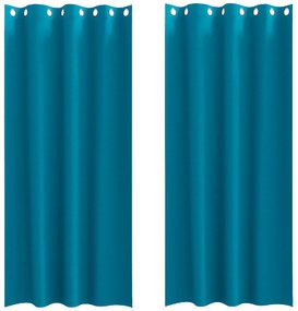 vidaXL Κουρτίνες με κουρτίνες 2 pcs Τιρκουάζ 225 x 140 εκ. Πολυεστέρας