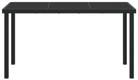 vidaXL Τραπέζι Κήπου Μαύρο 140 x 80 x 73 εκ Μασίφ ξύλο teak