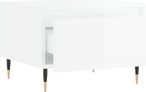 vidaXL Τραπεζάκια Σαλονιού 2 τεμ. Γυαλ. Λευκό 50x46x35 εκ. Επεξ. Ξύλο