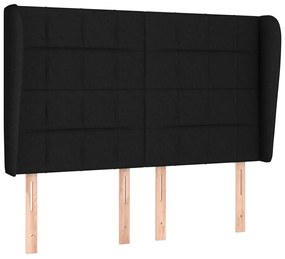 Κεφαλάρι με Πτερύγια Μαύρο 147x23x118/128 εκ. Υφασμάτινο 3117956