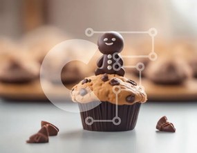 Intra Συλλεκτικό Ξύλινο Παζλ Plywood  4mm - Νόστιμο Cupcake σοκολάτας με αξιολάτρευτο μελόψωμο Σε Ξύλινο Κουτί - Διαστάσεις: 10x10 cm – 25 κομμάτια