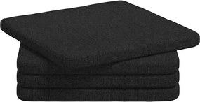 vidaXL Μαξιλάρια καθισμάτων 4 pcs Μαύρο 40 x 40 x 3 cm ύφασμα