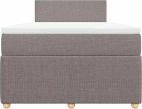 vidaXL Κρεβάτι Boxspring με Στρώμα Taupe 120x200 εκ. Υφασμάτινο