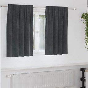vidaXL Curtains Blackout με Ταινία Κορυφής 2 τεμάχια Ανοιχτό Γκρι Βελούδο