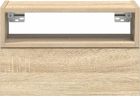 vidaXL Κομοδίνο Επιτοίχιο Sonoma Δρυς 45x26x28,5 εκ.