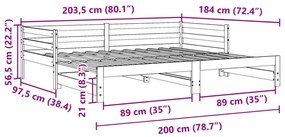 Καναπές Κρεβάτι Συρόμενος Λευκός 90 x 200 εκ. Μασίφ Ξύλο Πεύκου - Λευκό