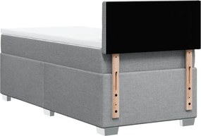 vidaXL Κρεβάτι Boxspring με Στρώμα Ανοιχτό Γκρι 80x200 εκ. Υφασμάτινο