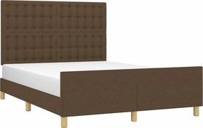 vidaXL Σκελετός Κρεβατιού Χωρίς Στρώμα Καφέ 140x200 εκ.Υφασμάτινο