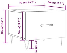 Τραπεζάκια Σαλονιού 2 τεμ Γκρι sonoma 50x50x40 εκ Επεξ. Ξύλο - Γκρι