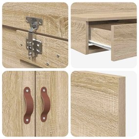 vidaXL Κρεβάτι με αποθηκευτικό χώρο Δρύς Sonoma 226.5 x 120 x 31.5 εκ.