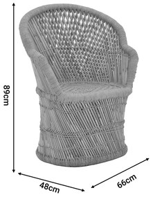 Πολυθρόνα Treza Inart φυσικό μπαμπού 66x48x89εκ