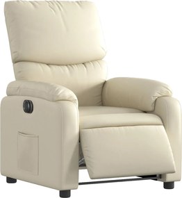 vidaXL Πολυθρόνα Ανακλινόμενη Ηλεκτρική Κρεμ από Συνθετικό Δέρμα