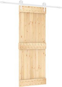 vidaXL Συρόμενη Πόρτα Φυσικό και Λευκό 80 x 210 cm