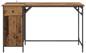 vidaXL Γραφείο Υπολογιστή με συρτάρι Παλιό Ξύλο 131 x 48 x 75 εκ.