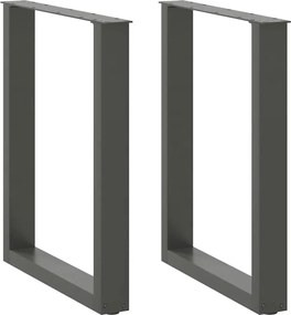 vidaXL Πόδια Τραπεζαρίας σε Σχήμα U 2 τεμ. Ανθρακί 70x(72-73) εκ. Ατσάλι
