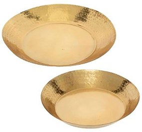 Διακοσμητικός Δίσκοι (Σετ 2Τμχ) 07.173401 29x4/36x3,5cm Gold Metal
