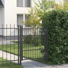 vidaXL Πύλη Φράχτη DRONTEN 100 x 125 cm Κλειδώσιμο Μέταλλο Μαύρο