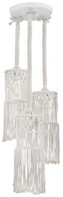 Φωτιστικό Οροφής Τρίφωτο Heronia Macrame 01 Handmade 31-1062 Rope/White