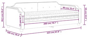 Καναπές Κρεβάτι με Στρώμα Κρεμ 90 x 200 εκ. Υφασμάτινο - Κρεμ