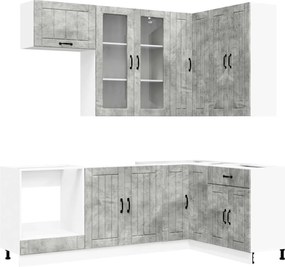 vidaXL Μονάδα κουζίνας LUCCA 8 pcs Γκρι Σκυροδέματος