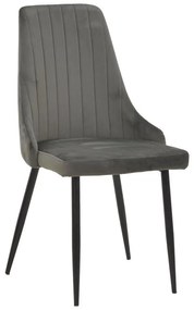 Καρέκλα Azori ανθρακί βελούδο-πόδι μαύρο μέταλλο 49x55x85εκ 2αδα 49x55x85 εκ.