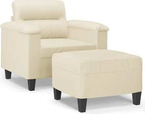 vidaXL Πολυθρόνα Κρεμ 60 εκ. Συνθετικό δέρμα με Υποπόδιο