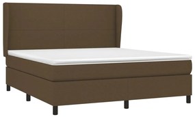 ΚΡΕΒΑΤΙ BOXSPRING ΜΕ ΣΤΡΩΜΑ ΣΚΟΥΡΟ ΚΑΦΕ 180X200 ΕΚ ΥΦΑΣΜΑΤΙΝΟ 3127824