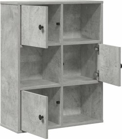 vidaXL Βιβλιοθήκη Γκρι Σκυροδέματος 60x24x76,5 εκ. Επεξεργ. Ξύλο