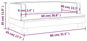 vidaXL Καναπές Παιδικός Μαύρος 80 x 45 x 30 εκ. από Συνθετικό Δέρμα