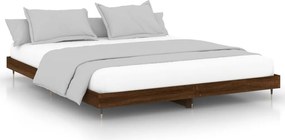 vidaXL Πλαίσιο Κρεβατιού Χωρ. Στρώμα Καφέ Δρυς 200x200 εκ Επεξ. Ξύλο