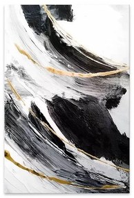 Πίνακας Σε Καμβά Golden And Silver Reflections 127985 Ψηφιακής Εκτύπωσης 50x75x3cm Megapap Vertical Canvas