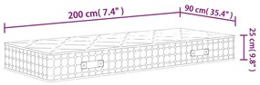 Στρώμα με Pocket Springs Μεσαία Σκληρότητα 90 x 200 εκ. - Λευκό