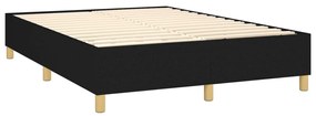 vidaXL Κρεβάτι Boxspring με Στρώμα &amp; LED Μαύρο 140x200 εκ. Υφασμάτινο