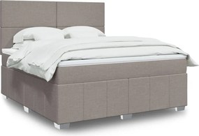 vidaXL Κρεβάτι Boxspring με Στρώμα Taupe 180x200 εκ. Υφασμάτινο