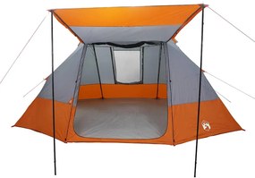 vidaXL Σκηνή Camping Γκρι και πορτοκαλί 482 x 360 x 227 εκ Πολυεστέρας