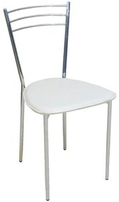Καρέκλα Valetta Ecru ΕΜ936,1 40X41X81 cm Σετ 6τμχ Metal, Technoderma