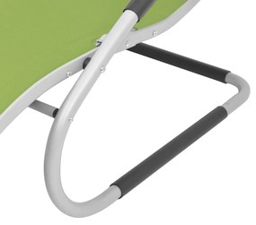 vidaXL Ξαπλώστρα Πράσινη από Αλουμίνιο / Textilene με Μαξιλάρι