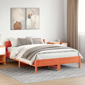vidaXL Σκελετός Κρεβ. Χωρίς Στρώμα Καφέ Κεριού 150x200 εκ Μασίφ Πεύκο