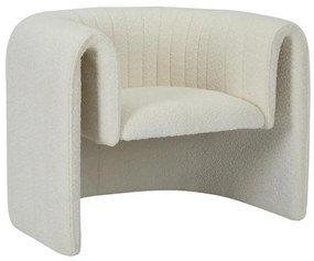 ARMCHAIR RIKER  METAL FRAME-WHITE FABRIC 92x74x69Hcm.