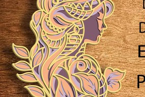 Σετ των 2 Intra απο ξύλο plywood 3mm-4mm πάχος – Ζώδιο Παρθένος/Πολυεπίπεδη διακόσμηση Δίασταση 20x20 cm INTRAFABR-81137395