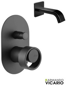 Armando Vicario Halo Black Matt Στόμιο PROFILI-PLUS +Μίκτης εντοιχισμού 2 εξόδων με εκτροπέα