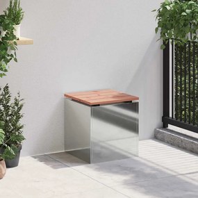 vidaXL Παγκάκι κήπου Ασημί 40 x 40 x 43 cm Γαλβανισμένος χάλυβας