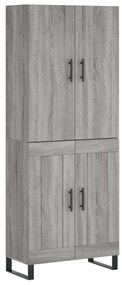 vidaXL Ντουλάπι Γκρι Sonoma 69,5 x 34 x 180 εκ. Επεξεργασμένο Ξύλο