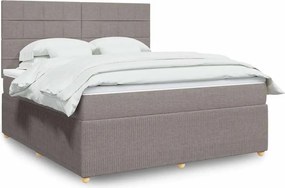 vidaXL Κρεβάτι Boxspring με Στρώμα Taupe 180x200 εκ. Υφασμάτινο