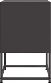 vidaXL Κομοδίνα 2 τεμ. Μαύρα 36x39x60,5 εκ. Χάλυβα