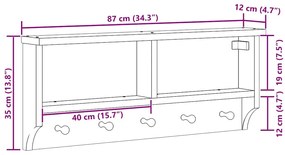 ΕΠΙΤΟΙΧΗ ΚΡΕΜΑΣΤΡΑ ΠΑΛΤΩΝ SANDNES ΛΕΥΚΟ 87X12X35 ΕΚ. ΠΕΥΚΟ ΞΥΛΟ 4010471