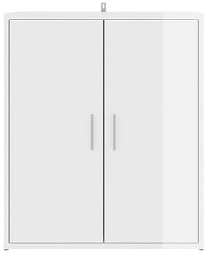 vidaXL Παπουτσοθήκη Γυαλιστερό Λευκό 60 x 35 x 70 εκ. από Επεξ. Ξύλο