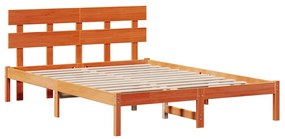 vidaXL Σκελετός Κρεβατιού Καφέ 150 x 200 cm Μασίφ ξύλο πεύκου
