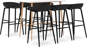 vidaXL Σετ Επίπλων Μπαρ 7 Τεμαχίων Λευκό / Μαύρο